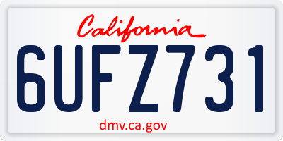 CA license plate 6UFZ731