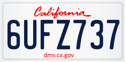 CA license plate 6UFZ737