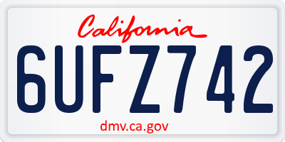 CA license plate 6UFZ742