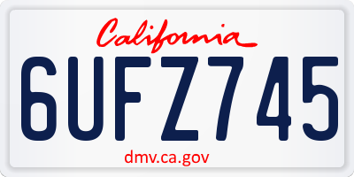 CA license plate 6UFZ745
