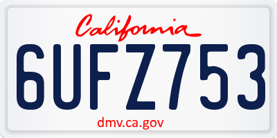 CA license plate 6UFZ753