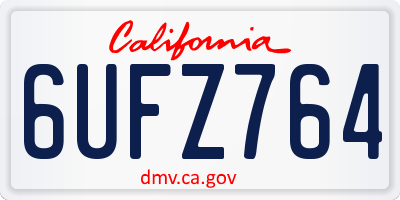 CA license plate 6UFZ764