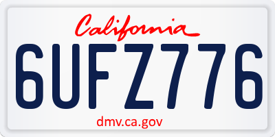 CA license plate 6UFZ776