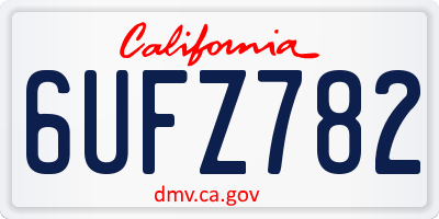 CA license plate 6UFZ782