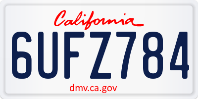 CA license plate 6UFZ784