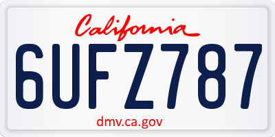 CA license plate 6UFZ787