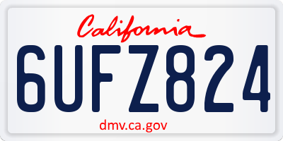 CA license plate 6UFZ824