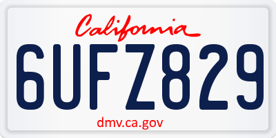CA license plate 6UFZ829