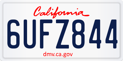 CA license plate 6UFZ844