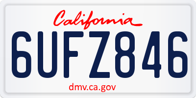 CA license plate 6UFZ846