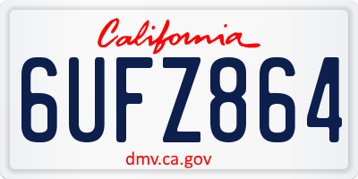CA license plate 6UFZ864