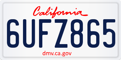 CA license plate 6UFZ865
