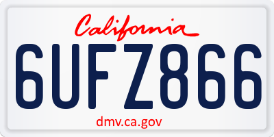 CA license plate 6UFZ866