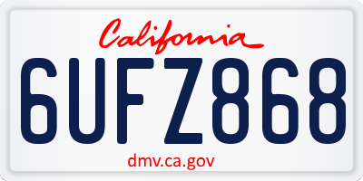 CA license plate 6UFZ868