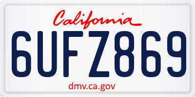 CA license plate 6UFZ869