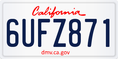 CA license plate 6UFZ871
