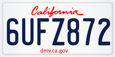 CA license plate 6UFZ872