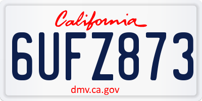 CA license plate 6UFZ873