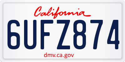 CA license plate 6UFZ874