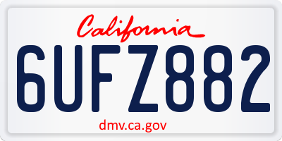 CA license plate 6UFZ882