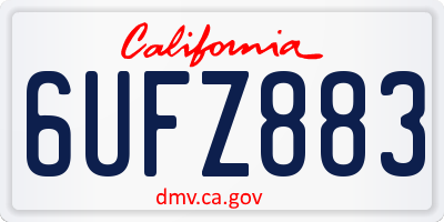 CA license plate 6UFZ883