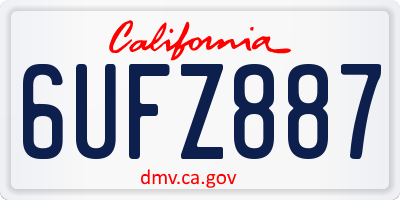 CA license plate 6UFZ887