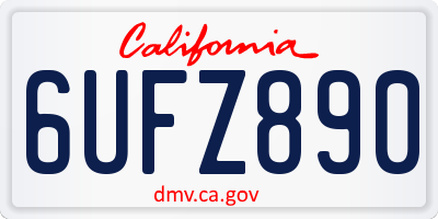 CA license plate 6UFZ890