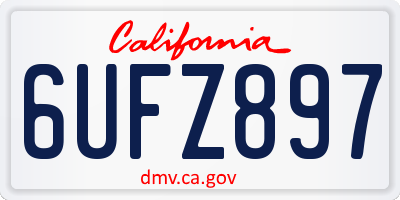 CA license plate 6UFZ897