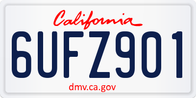 CA license plate 6UFZ901