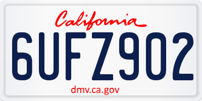 CA license plate 6UFZ902