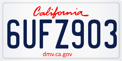 CA license plate 6UFZ903