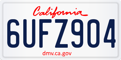 CA license plate 6UFZ904