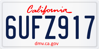 CA license plate 6UFZ917