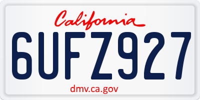 CA license plate 6UFZ927