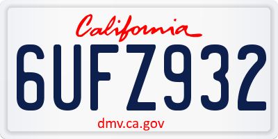 CA license plate 6UFZ932