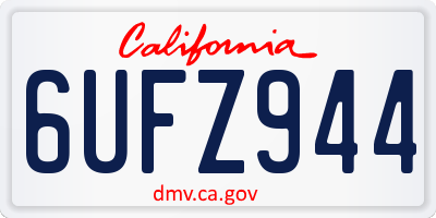 CA license plate 6UFZ944