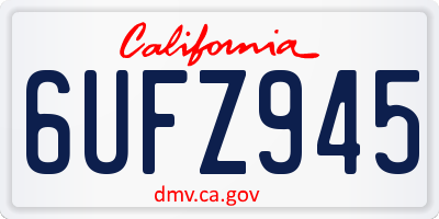 CA license plate 6UFZ945