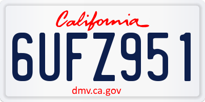 CA license plate 6UFZ951