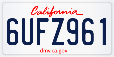 CA license plate 6UFZ961