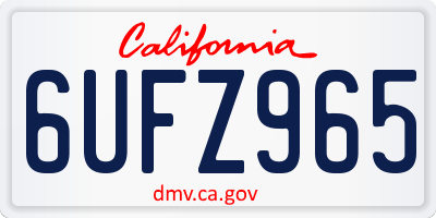 CA license plate 6UFZ965