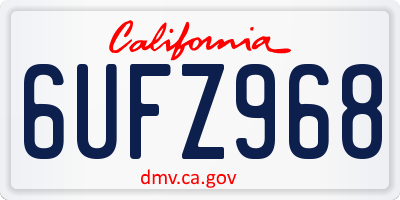 CA license plate 6UFZ968