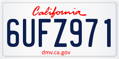 CA license plate 6UFZ971