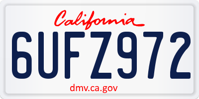 CA license plate 6UFZ972