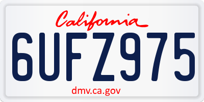 CA license plate 6UFZ975