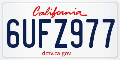 CA license plate 6UFZ977