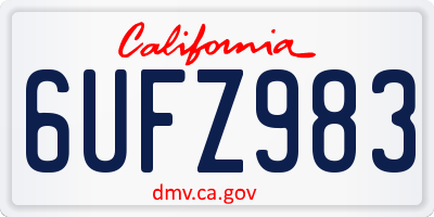 CA license plate 6UFZ983