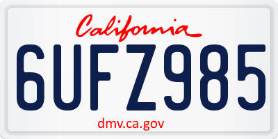 CA license plate 6UFZ985
