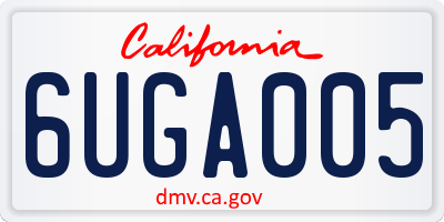 CA license plate 6UGA005