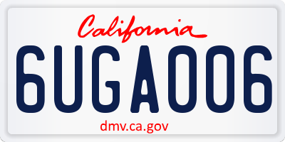 CA license plate 6UGA006