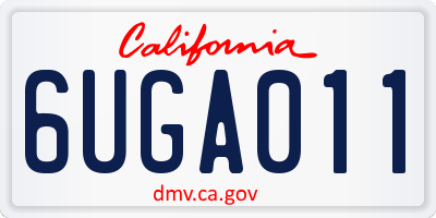 CA license plate 6UGA011